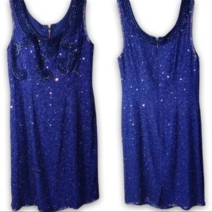 Vintage | blue sequin party dress